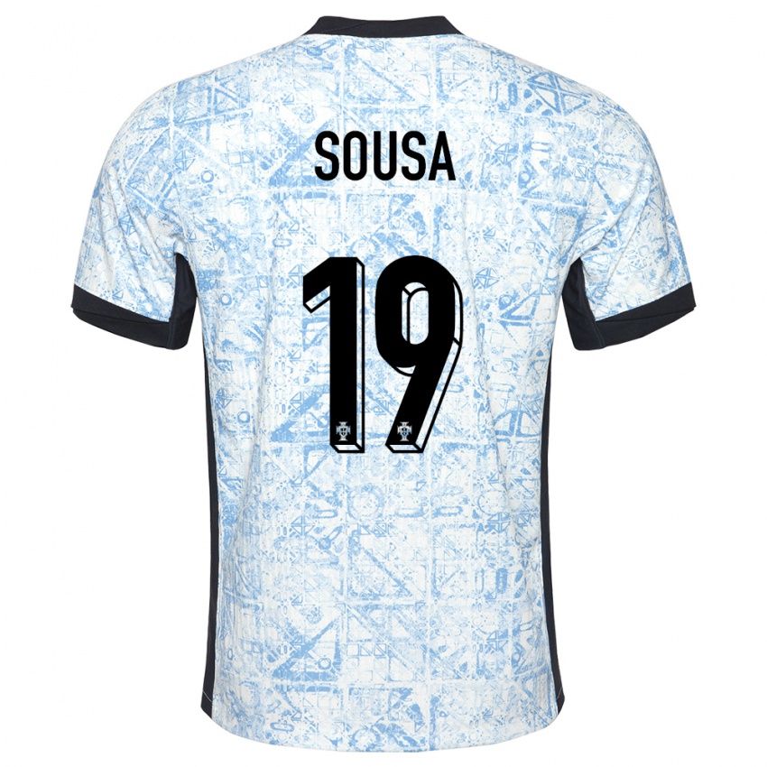 Herren Portugal Goncalo Sousa #19 Cremeblau Auswärtstrikot Trikot 24-26 T-Shirt Belgien