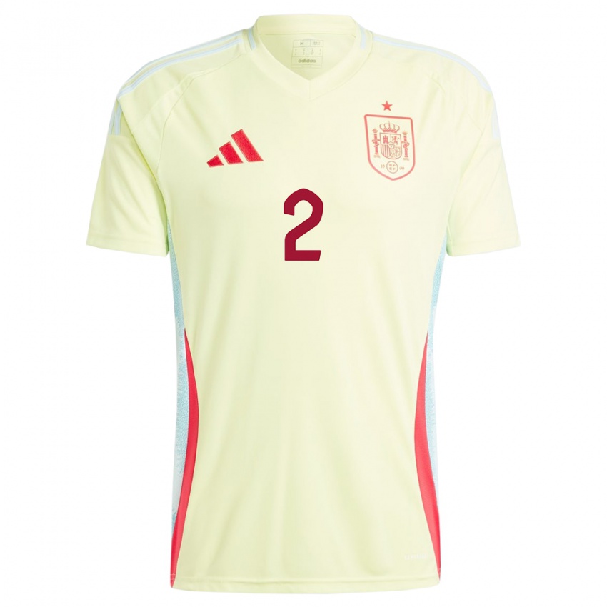Herren Spanien Oihane Hernandez #2 Gelb Auswärtstrikot Trikot 24-26 T-Shirt Belgien