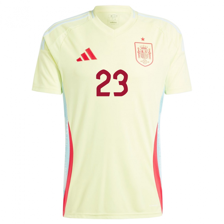 Herren Spanien Misa Rodriguez #23 Gelb Auswärtstrikot Trikot 24-26 T-Shirt Belgien