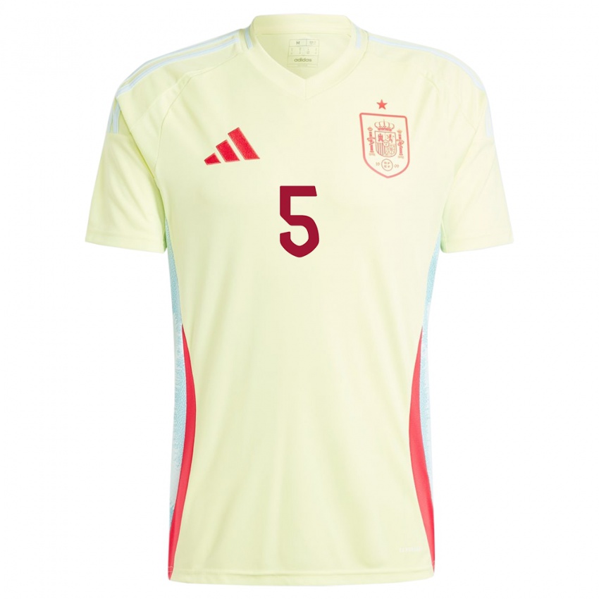 Herren Spanien Ivana Andres #5 Gelb Auswärtstrikot Trikot 24-26 T-Shirt Belgien