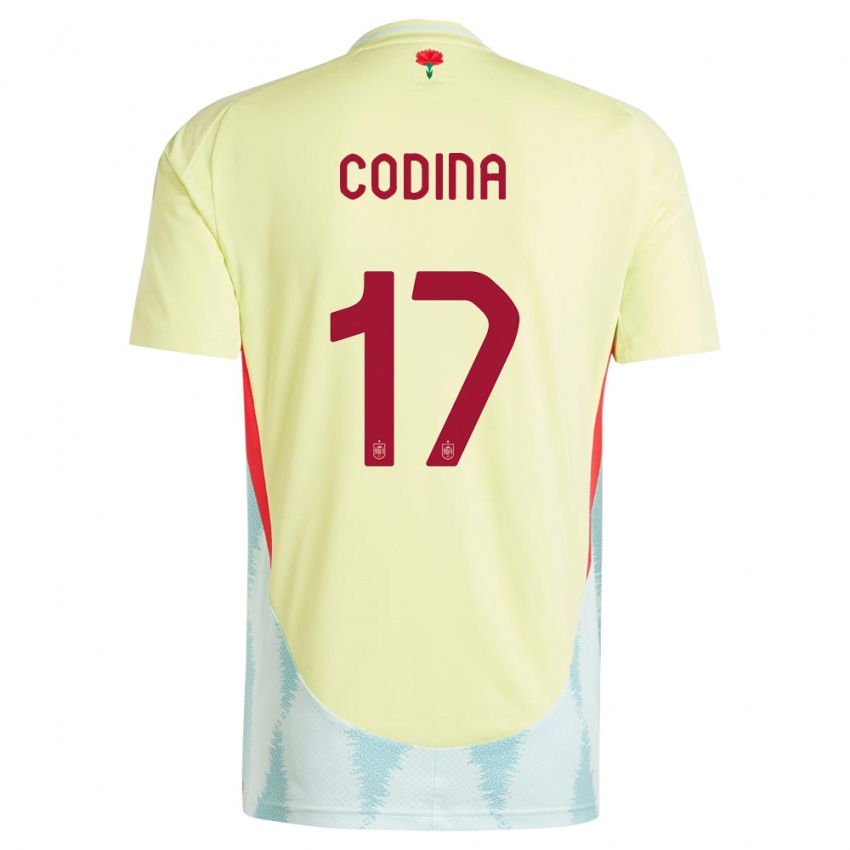 Herren Spanien Laia Codina #17 Gelb Auswärtstrikot Trikot 24-26 T-Shirt Belgien