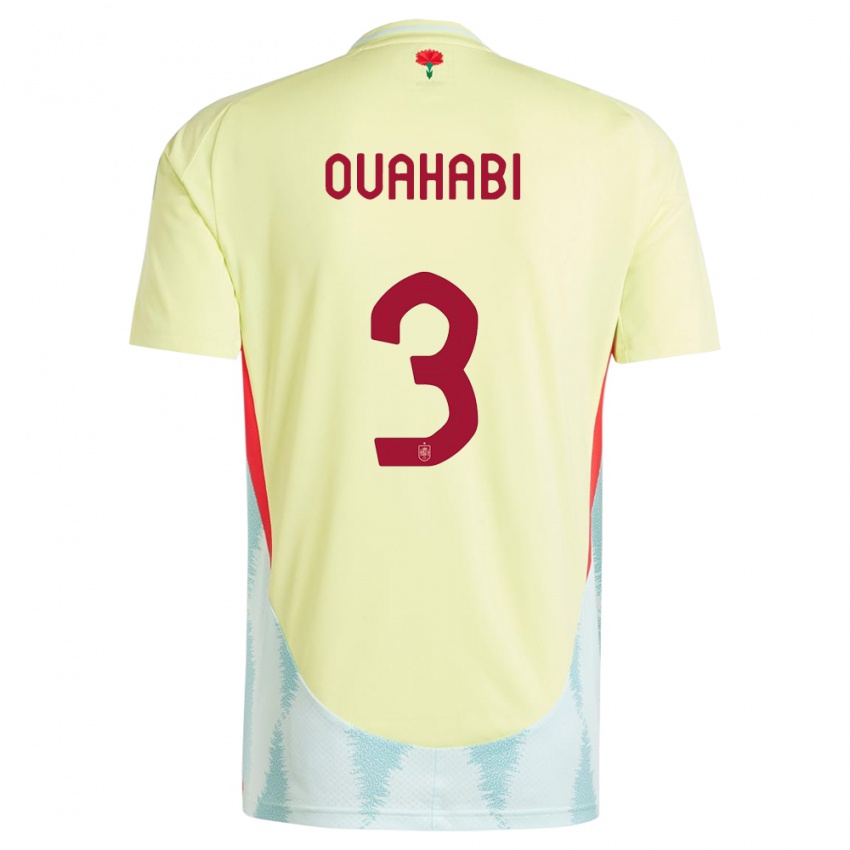 Herren Spanien Leila Ouahabi #3 Gelb Auswärtstrikot Trikot 24-26 T-Shirt Belgien