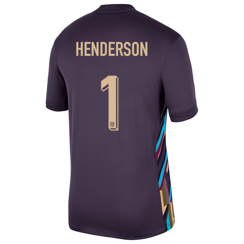 Homme Maillot Angleterre Dean Henderson #1 Raisins Noirs Tenues Extérieur 24-26 T-Shirt Belgique