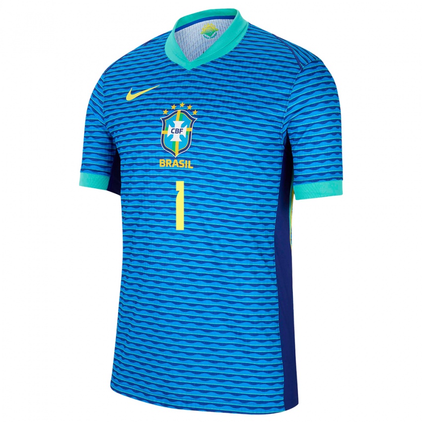 Herren Brasilien Marcelo Eraclito #1 Blau Auswärtstrikot Trikot 24-26 T-Shirt Belgien