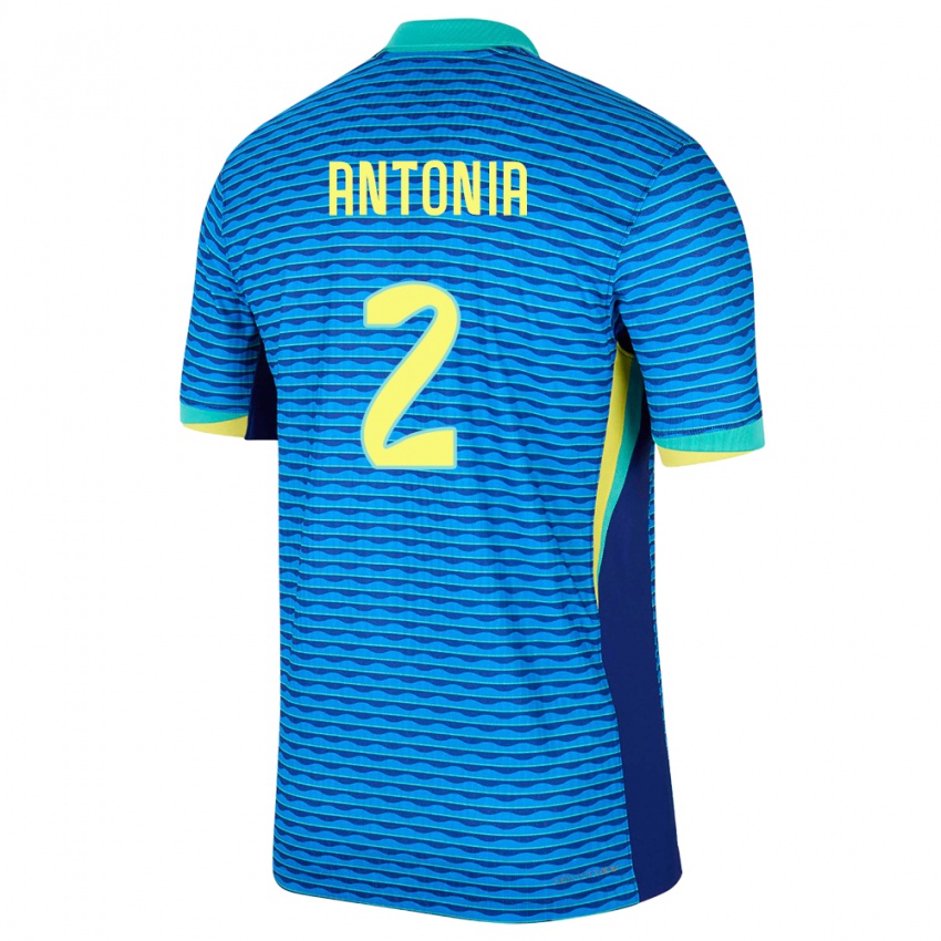 Homme Maillot Brésil Antonia #2 Bleu Tenues Extérieur 24-26 T-Shirt Belgique