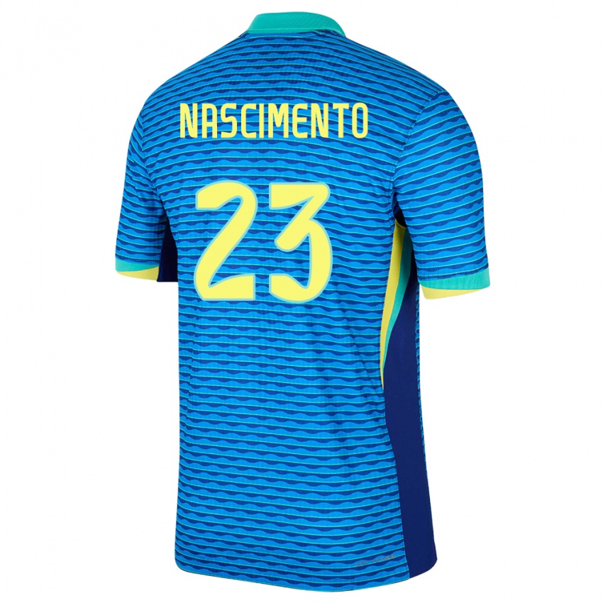 Herren Brasilien Matheus Nascimento #23 Blau Auswärtstrikot Trikot 24-26 T-Shirt Belgien
