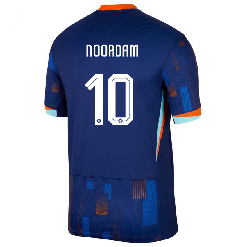 Homme Maillot Pays-Bas Nadine Noordam #10 Bleu Tenues Extérieur 24-26 T-Shirt Belgique
