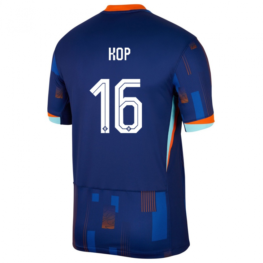Herren Niederlande Lize Kop #16 Blau Auswärtstrikot Trikot 24-26 T-Shirt Belgien