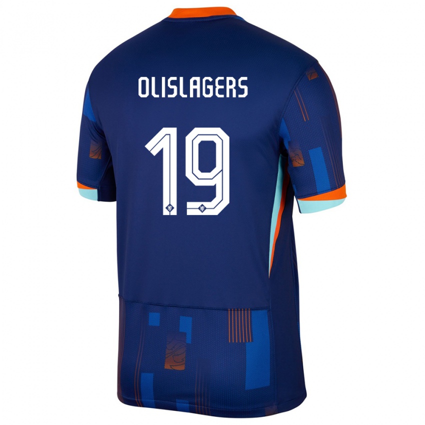 Herren Niederlande Marisa Olislagers #19 Blau Auswärtstrikot Trikot 24-26 T-Shirt Belgien
