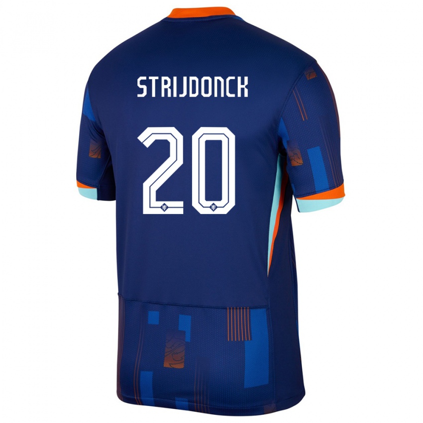 Herren Niederlande Bayren Strijdonck #20 Blau Auswärtstrikot Trikot 24-26 T-Shirt Belgien