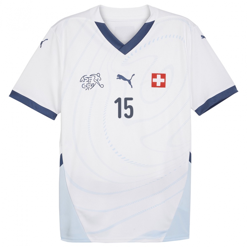 Herren Schweiz Aurele Amenda #15 Weiß Auswärtstrikot Trikot 24-26 T-Shirt Belgien