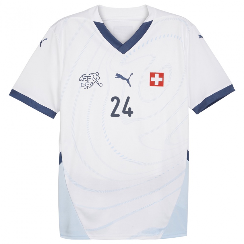 Homme Maillot Suisse Becir Omeragic #24 Blanc Tenues Extérieur 24-26 T-Shirt Belgique