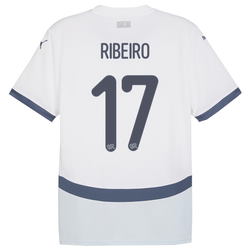 Herren Schweiz Joel Ribeiro #17 Weiß Auswärtstrikot Trikot 24-26 T-Shirt Belgien