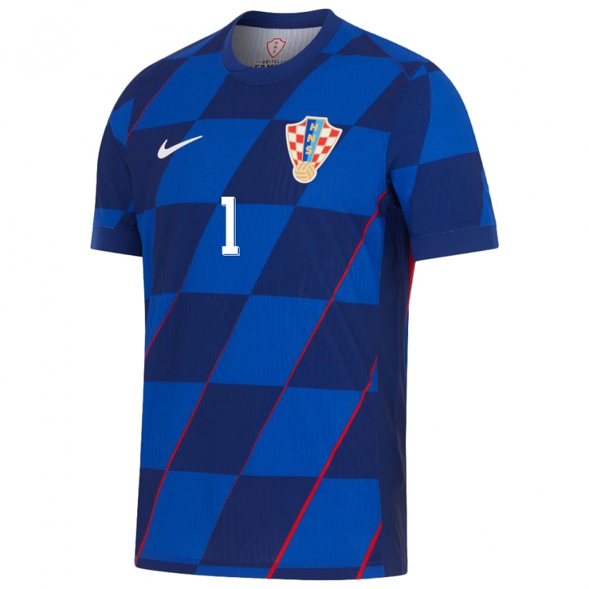 Herren Kroatien Dominik Kotarski #1 Blau Auswärtstrikot Trikot 24-26 T-Shirt Belgien