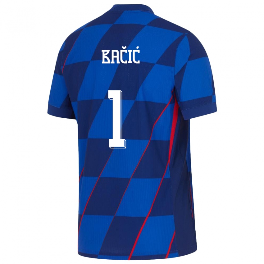 Heren Kroatië Doris Bacic #1 Blauw Uitshirt Uittenue 24-26 T-Shirt België