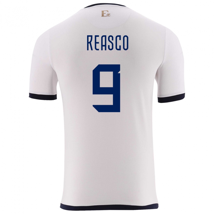 Herren Ecuador Djorkaeff Reasco #9 Weiß Auswärtstrikot Trikot 24-26 T-Shirt Belgien