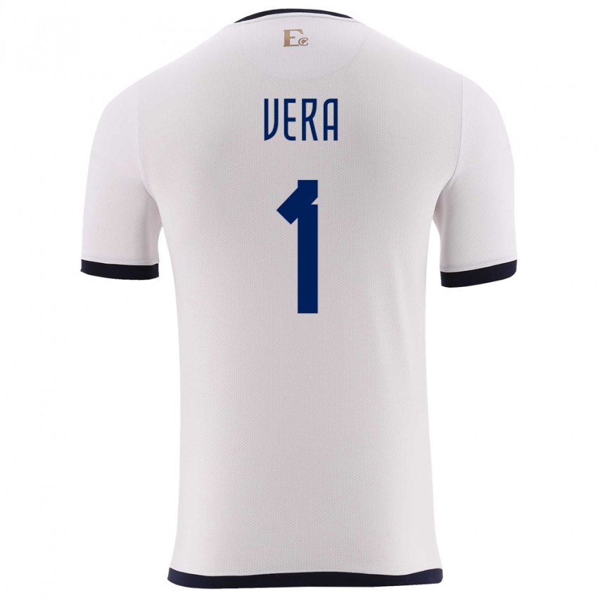 Herren Ecuador Andrea Vera #1 Weiß Auswärtstrikot Trikot 24-26 T-Shirt Belgien