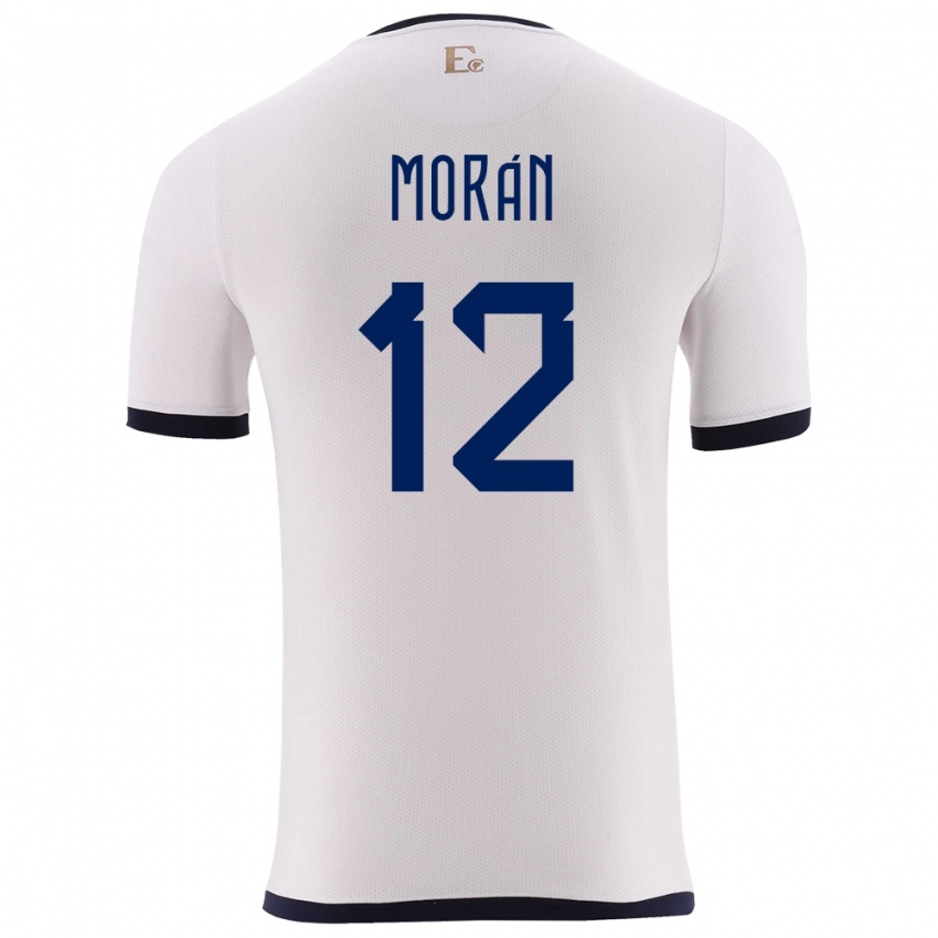 Herren Ecuador Andrea Moran #12 Weiß Auswärtstrikot Trikot 24-26 T-Shirt Belgien
