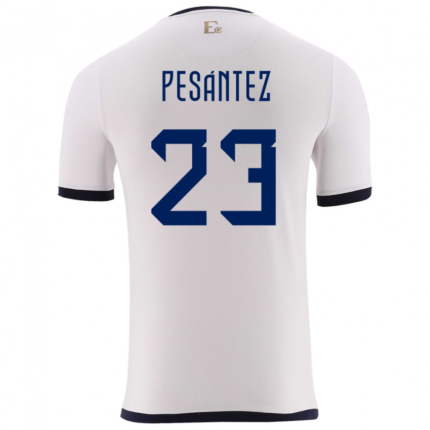 Herren Ecuador Danna Pesantez #23 Weiß Auswärtstrikot Trikot 24-26 T-Shirt Belgien