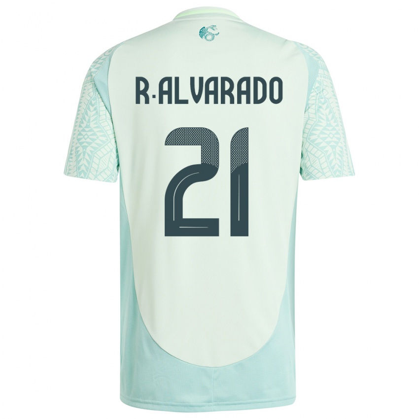 Herren Mexiko Roberto Alvarado #21 Leinengrün Auswärtstrikot Trikot 24-26 T-Shirt Belgien