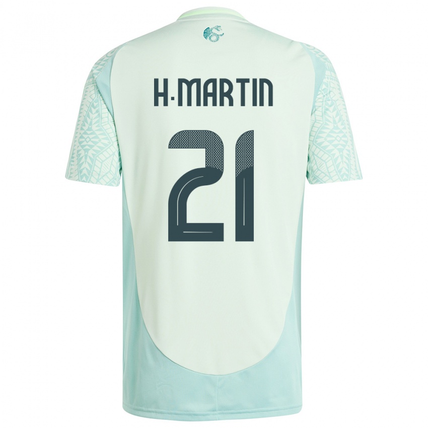 Herren Mexiko Henry Martin #21 Leinengrün Auswärtstrikot Trikot 24-26 T-Shirt Belgien