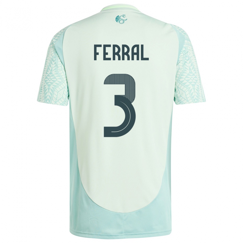 Homme Maillot Mexique Cristina Ferral #3 Lin Vert Tenues Extérieur 24-26 T-Shirt Belgique