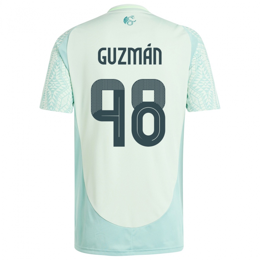 Homme Maillot Mexique Kinberly Guzman #98 Lin Vert Tenues Extérieur 24-26 T-Shirt Belgique