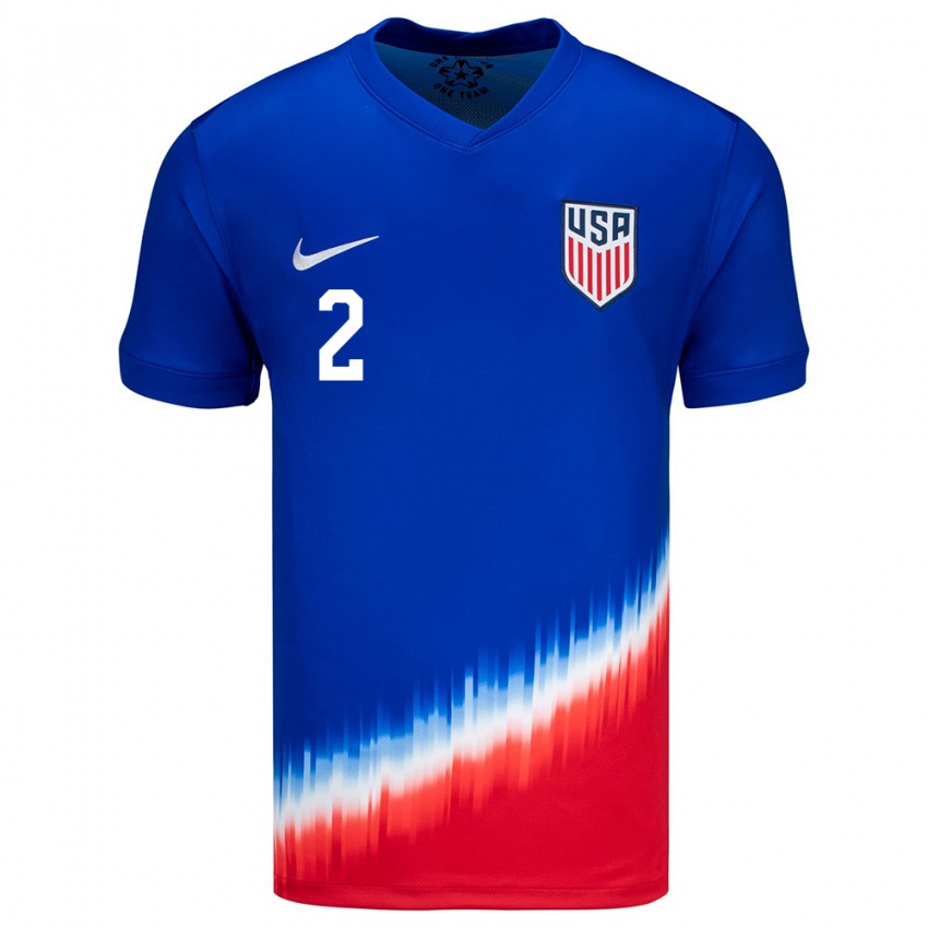 Herren Vereinigte Staaten Mauricio Cuevas #2 Blau Auswärtstrikot Trikot 24-26 T-Shirt Belgien