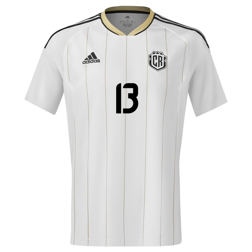 Herren Costa Rica Emilie Valenciano #13 Weiß Auswärtstrikot Trikot 24-26 T-Shirt Belgien