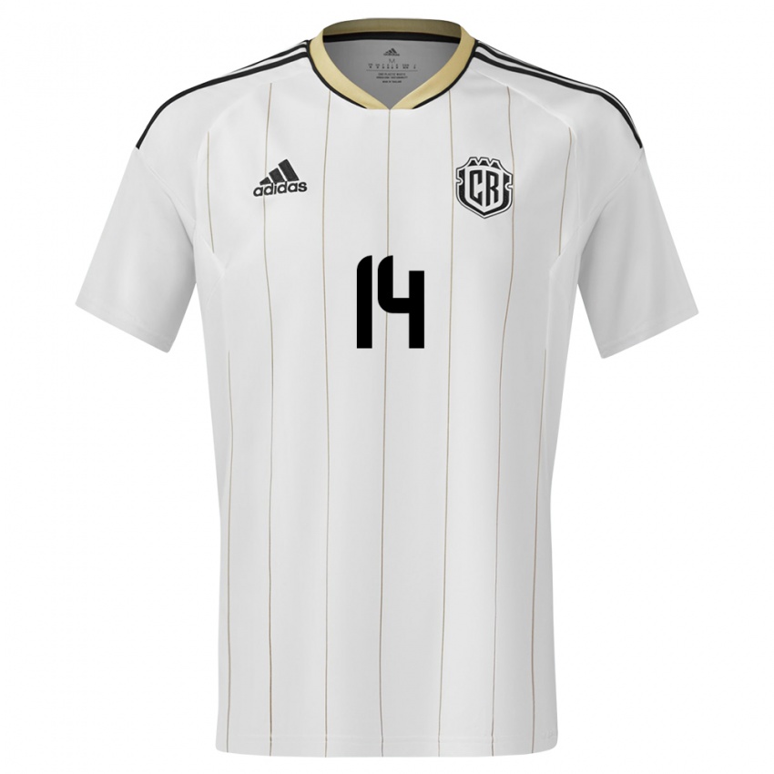 Herren Costa Rica Priscila Chinchilla #14 Weiß Auswärtstrikot Trikot 24-26 T-Shirt Belgien