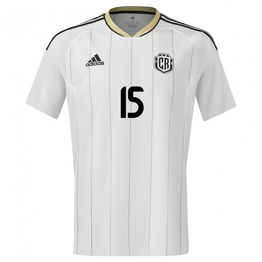 Herren Costa Rica Francisco Calvo #15 Weiß Auswärtstrikot Trikot 24-26 T-Shirt Belgien