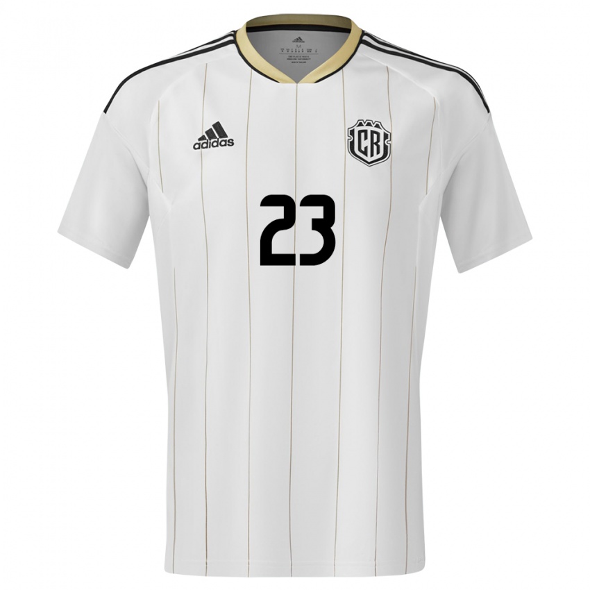 Herren Costa Rica Daniela Solera #23 Weiß Auswärtstrikot Trikot 24-26 T-Shirt Belgien