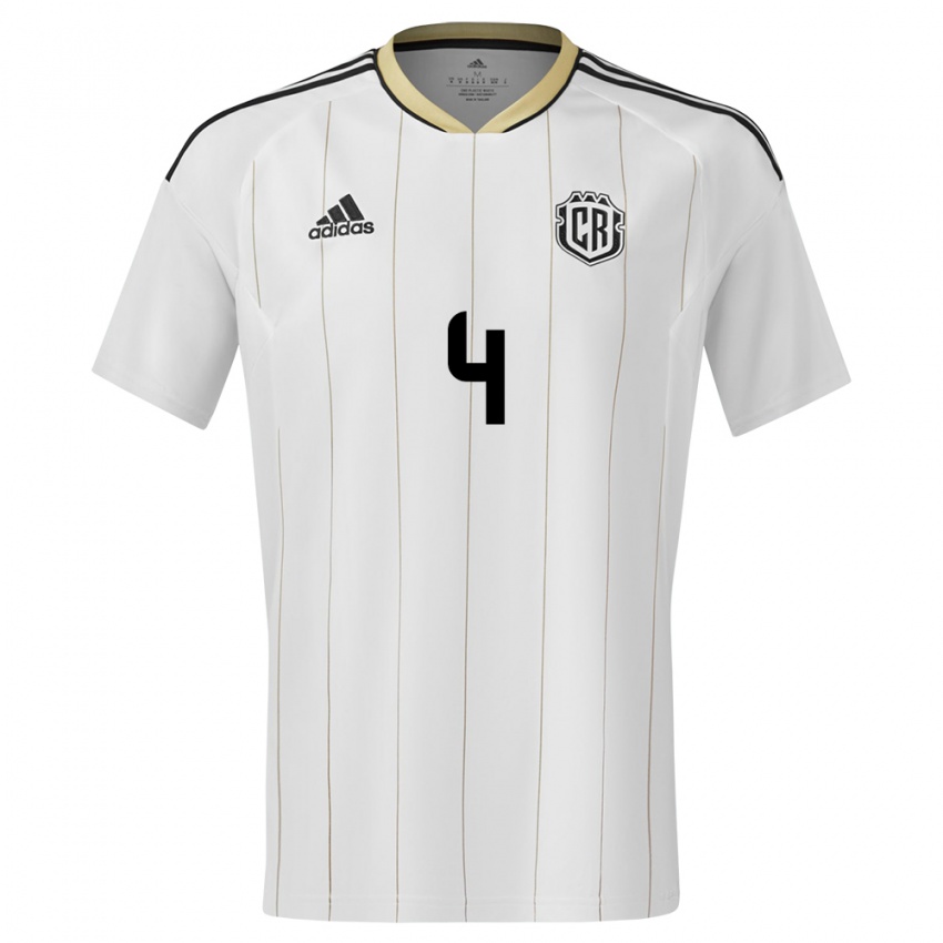 Herren Costa Rica Keysher Fuller #4 Weiß Auswärtstrikot Trikot 24-26 T-Shirt Belgien