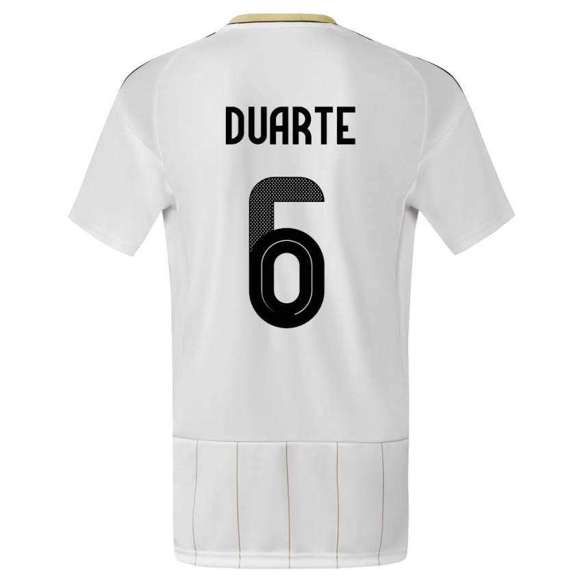 Herren Costa Rica Oscar Duarte #6 Weiß Auswärtstrikot Trikot 24-26 T-Shirt Belgien