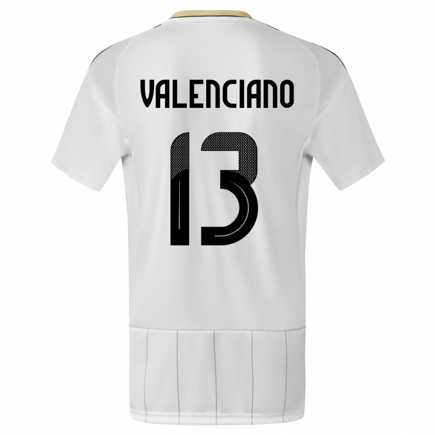 Herren Costa Rica Emilie Valenciano #13 Weiß Auswärtstrikot Trikot 24-26 T-Shirt Belgien
