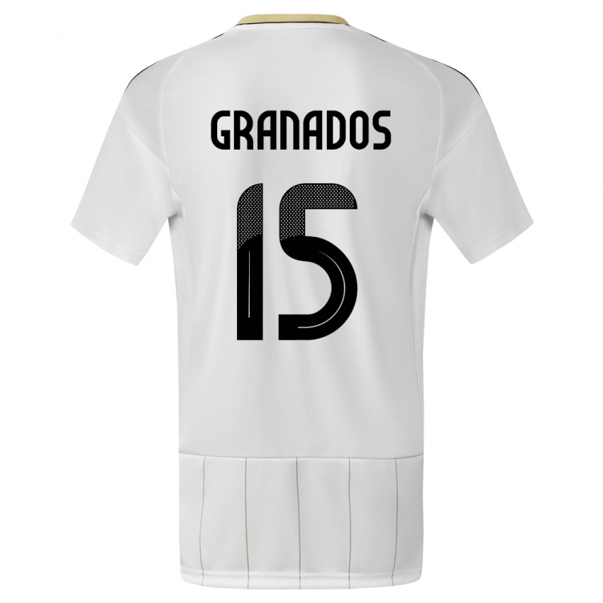 Herren Costa Rica Cristin Granados #15 Weiß Auswärtstrikot Trikot 24-26 T-Shirt Belgien