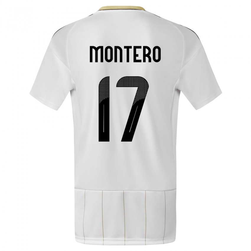 Herren Costa Rica Michelle Montero #17 Weiß Auswärtstrikot Trikot 24-26 T-Shirt Belgien