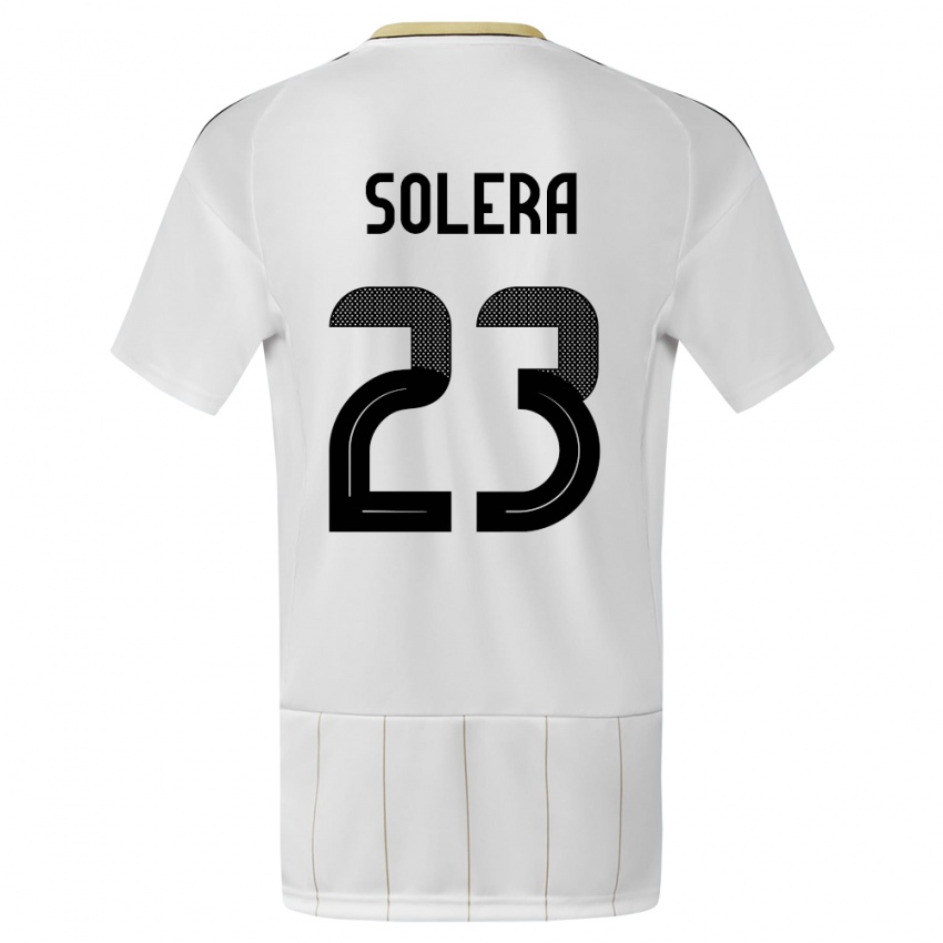 Herren Costa Rica Daniela Solera #23 Weiß Auswärtstrikot Trikot 24-26 T-Shirt Belgien