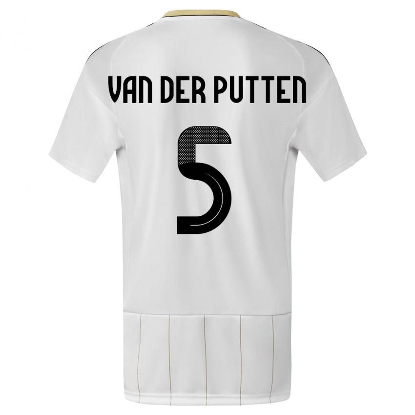 Homme Maillot Costa Rica Santiago Van Der Putten #5 Blanc Tenues Extérieur 24-26 T-Shirt Belgique