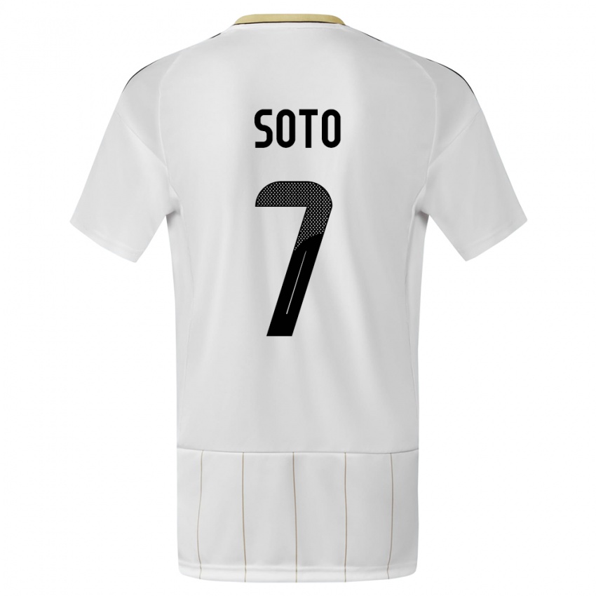 Herren Costa Rica Andrey Soto #7 Weiß Auswärtstrikot Trikot 24-26 T-Shirt Belgien