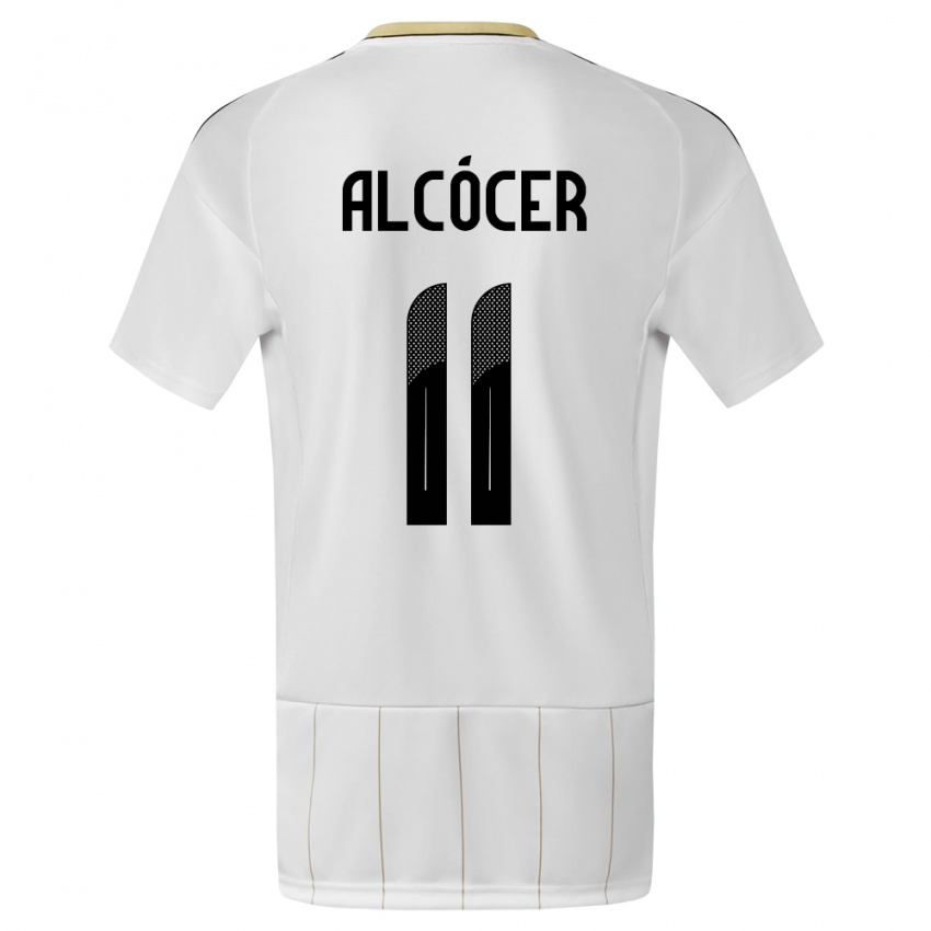 Herren Costa Rica Josimar Alcocer #11 Weiß Auswärtstrikot Trikot 24-26 T-Shirt Belgien