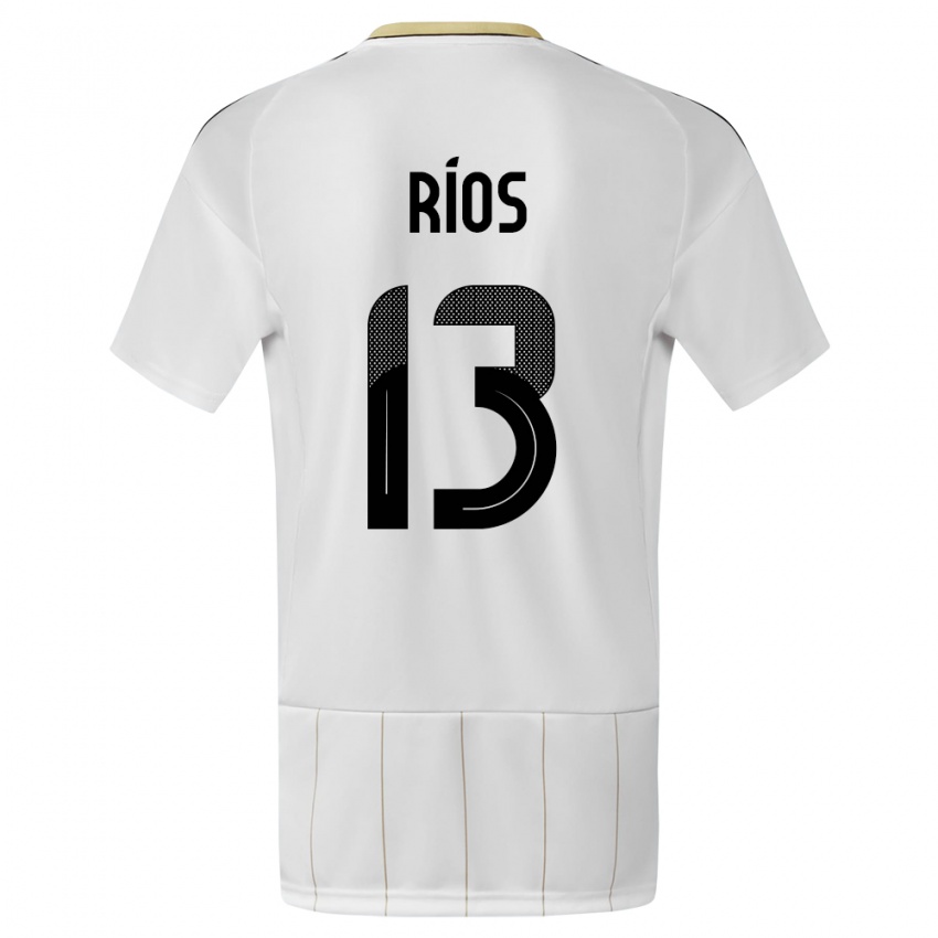 Homme Maillot Costa Rica Keral Rios #13 Blanc Tenues Extérieur 24-26 T-Shirt Belgique