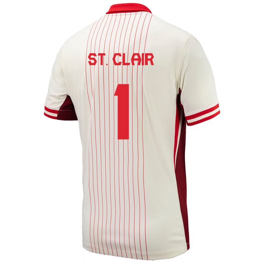 Herren Kanada Dayne St Clair #1 Weiß Auswärtstrikot Trikot 24-26 T-Shirt Belgien