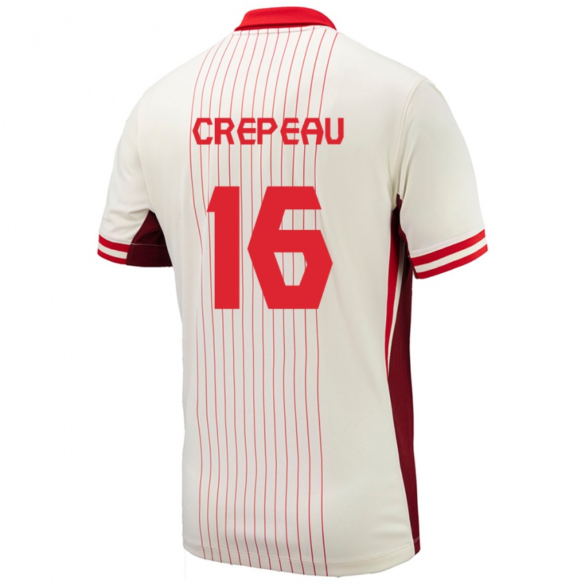 Herren Kanada Maxime Crepeau #16 Weiß Auswärtstrikot Trikot 24-26 T-Shirt Belgien