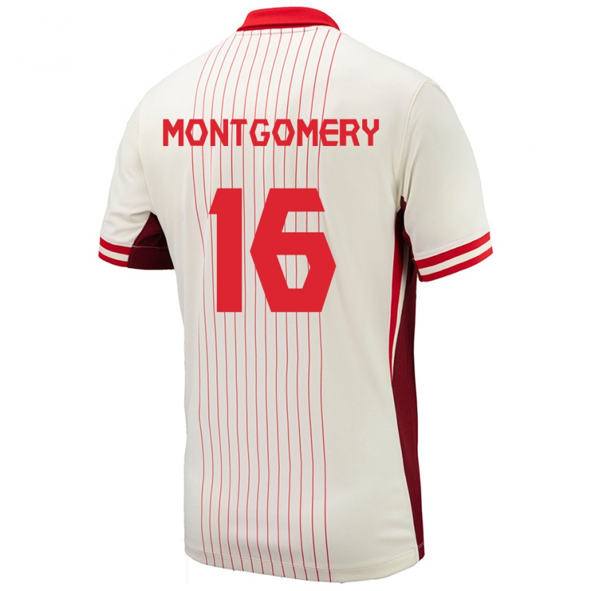 Herren Kanada Callum Montgomery #16 Weiß Auswärtstrikot Trikot 24-26 T-Shirt Belgien