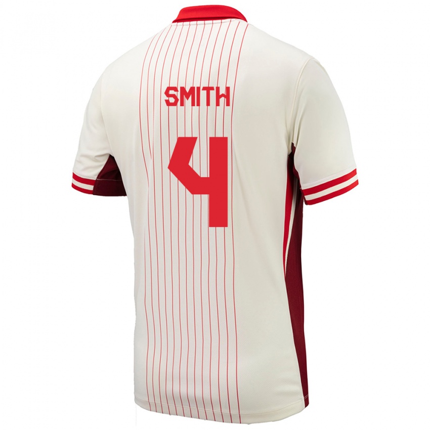 Heren Canada Justin Smith #4 Wit Uitshirt Uittenue 24-26 T-Shirt België