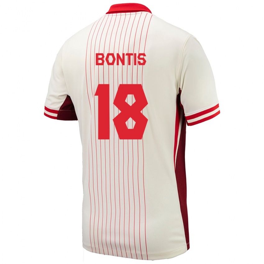 Herren Kanada Dino Bontis #18 Weiß Auswärtstrikot Trikot 24-26 T-Shirt Belgien
