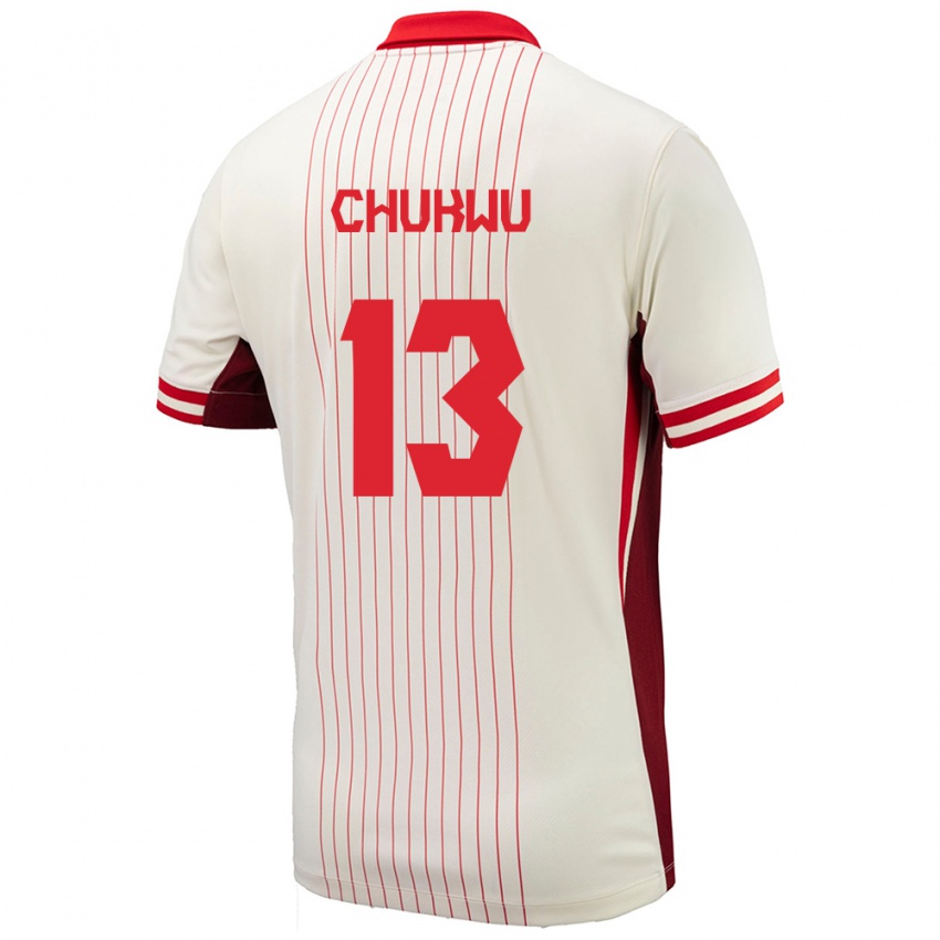 Heren Canada Richard Chukwu #13 Wit Uitshirt Uittenue 24-26 T-Shirt België