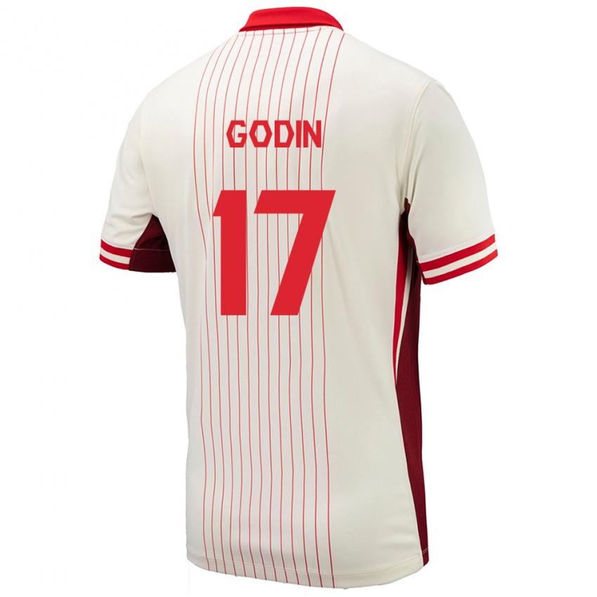 Herren Kanada Étienne Godin #17 Weiß Auswärtstrikot Trikot 24-26 T-Shirt Belgien