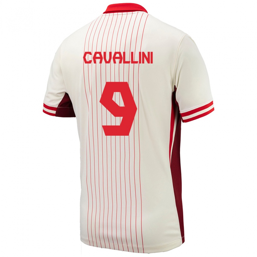 Herren Kanada Lucas Cavallini #9 Weiß Auswärtstrikot Trikot 24-26 T-Shirt Belgien